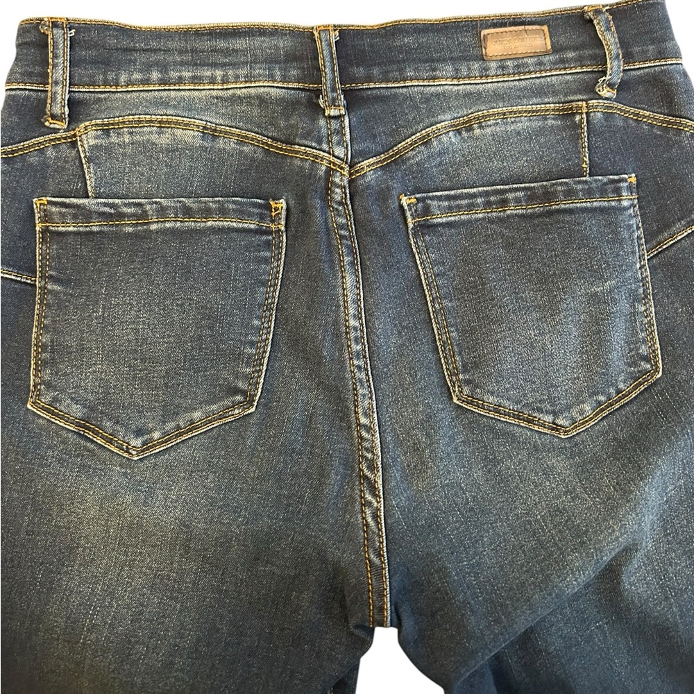 JUICY COUTURE Distressed Skinny Jeans Raw Frayed Hem Sz 8 Blue Y2K Vibe - Picture 5 of 13
